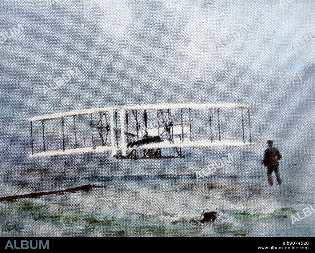 The first powered flight at Kitty Hawk. The Wright Flyer (often retrospectively referred to as Flyer I or 1903 Flyer) was the first successful heavier-than-air powered aircraft, designed and built by the Wright brothers. They flew it four times on December 17, 1903, near Kill Devil Hills, about four miles south of Kitty Hawk, North Carolina, U.S.