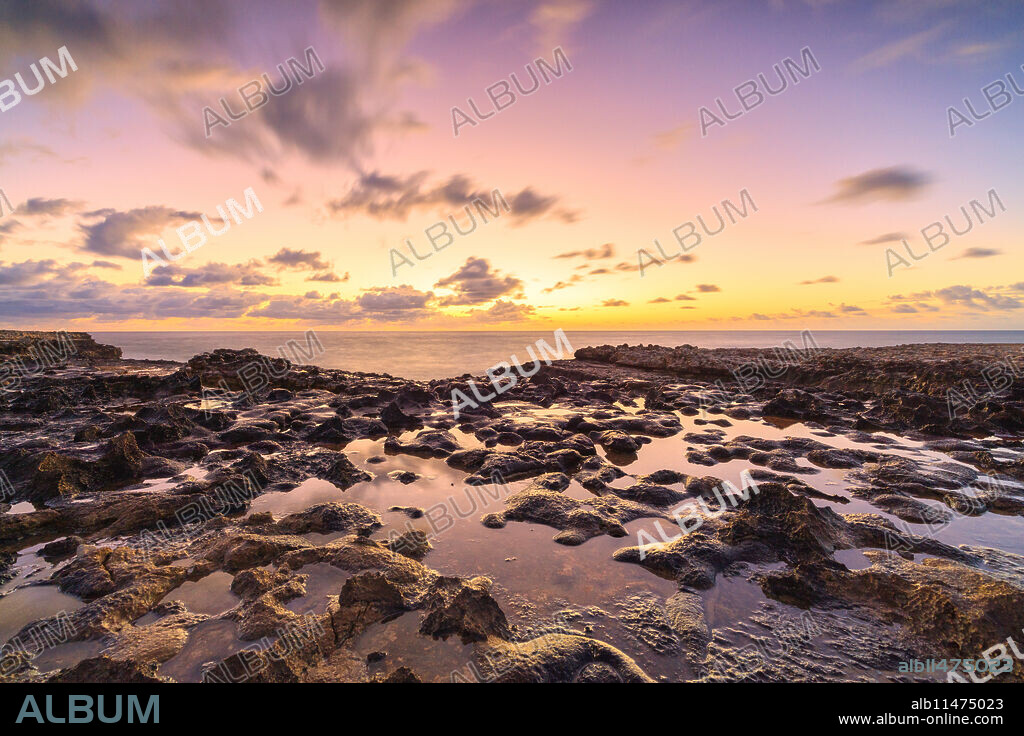 Devil's Bridge at sunrise, Antigua, Antigua and Barbuda, Leeward Islands, West Indies, Caribbean, Central America.