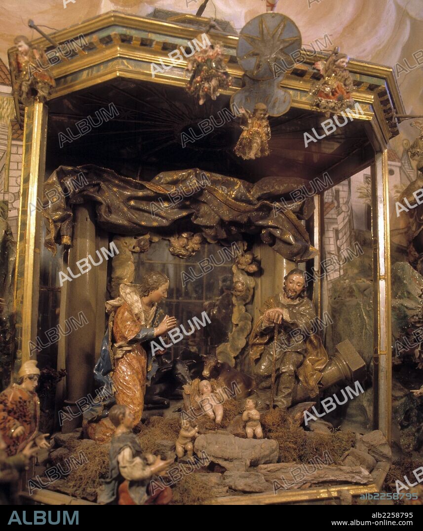 NACIMIENTOS. SIGLO XVIII. NACIMIENTO NAPOLITANO EN EL MONASTERIO DE LAS DESCALZAS REALES DE MADRID.