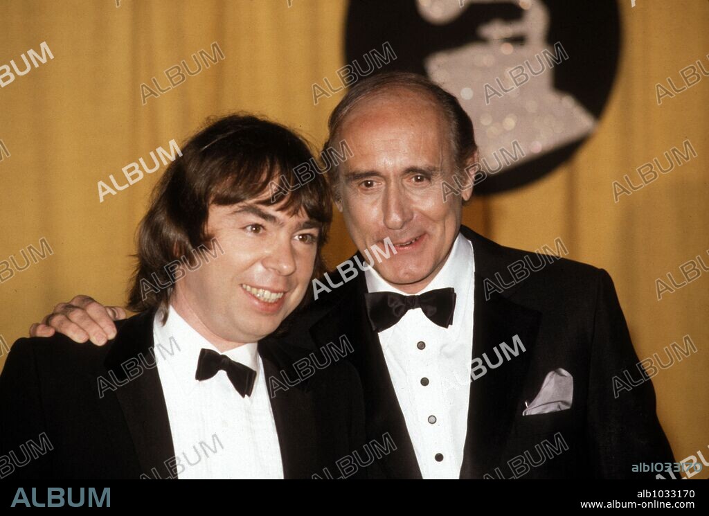 Feb 26, 1985 - Los Angeles, California, USA - Composer ANDREW LLOYD WEBBER with HENRY MANCINI (April 16, 1924 Ð June 14, 1994) at the 1985 Grammy Awards in Los Angeles, California. 26/02/1985