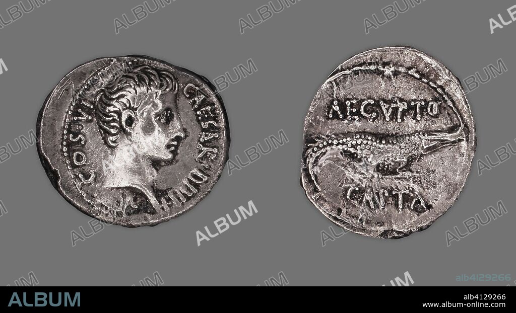 ANCIENT ROMAN. Denarius (Coin) Portraying Octavian. Roman, uncertain mint in the East (Pergamum or Ephesus). Date: 28 BC. Dimensions: Diam. 2.1 cm; 3.52 g. Silver. Origin: Roman Empire.