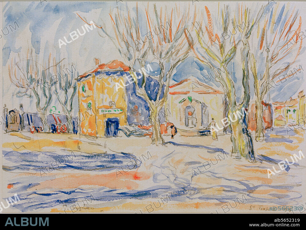 PAUL SIGNAC. Signac, Paul 1863-1935. "Paysage de Saint-Tropez" (Landscape near Saint-Tropez), 1898. Watercolour on paper, 17 × 25 cm. Private collection.