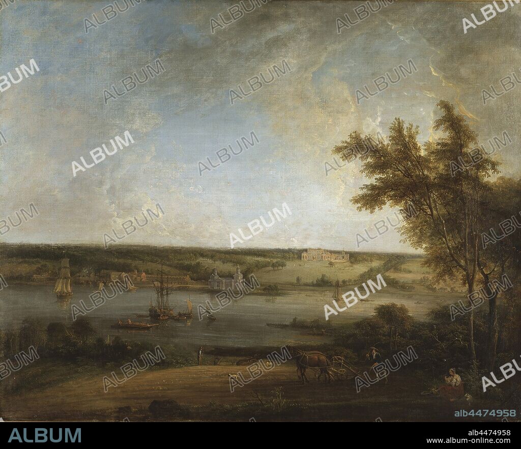 Elias Martin, English Landscape from Mistley Hall, Essex, English landscape from Mistley Hall, painting, landscape art, 1772, oil on canvas, Height, 102 cm (40.1 inches), Width, 127 cm (50 inches), Signed, E. MARTIN, 1 772th.