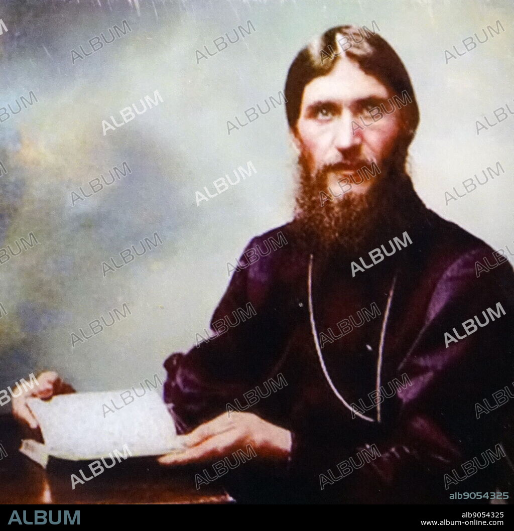 Colour photograph of Grigori Rasputin. Grigori Yefimovich Rasputin (1869-1916) a Russian mystic and self-proclaimed holy-man, who had great influence in late Imperial Russia.
