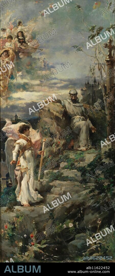MANUEL DOMÍNGUEZ SÁNCHEZ. Manuel Domínguez Sánchez / 'Apparition of an angel to Saint Francis'. 1883. Oil on canvas.