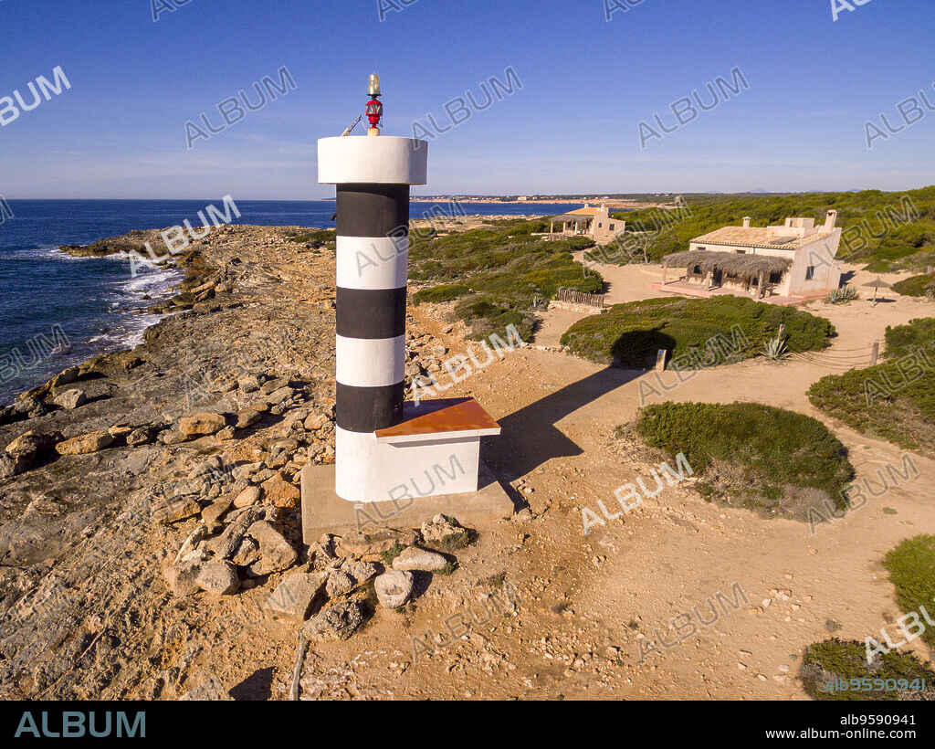punta Plana,faro de s'Estelella, llucmajor, Mallorca, balearic islands, Spain.