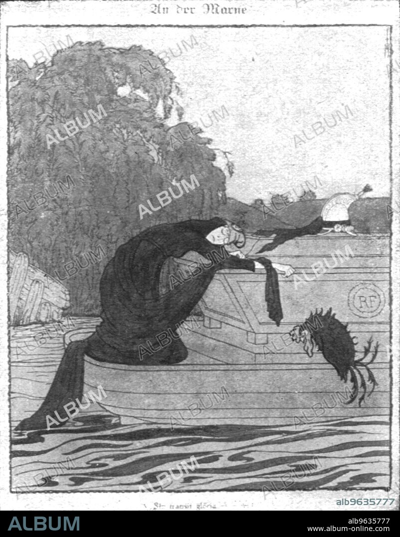 THOMAS THEODOR HEINE. 'Prevoyance; La prevoyance en defaut. La couverture de "Simplicissimus" du 25 juin 1918', 1918. From "L'Album de la Guerre 1914-1919, Volume 2" [L'Illustration, Paris, 1924].