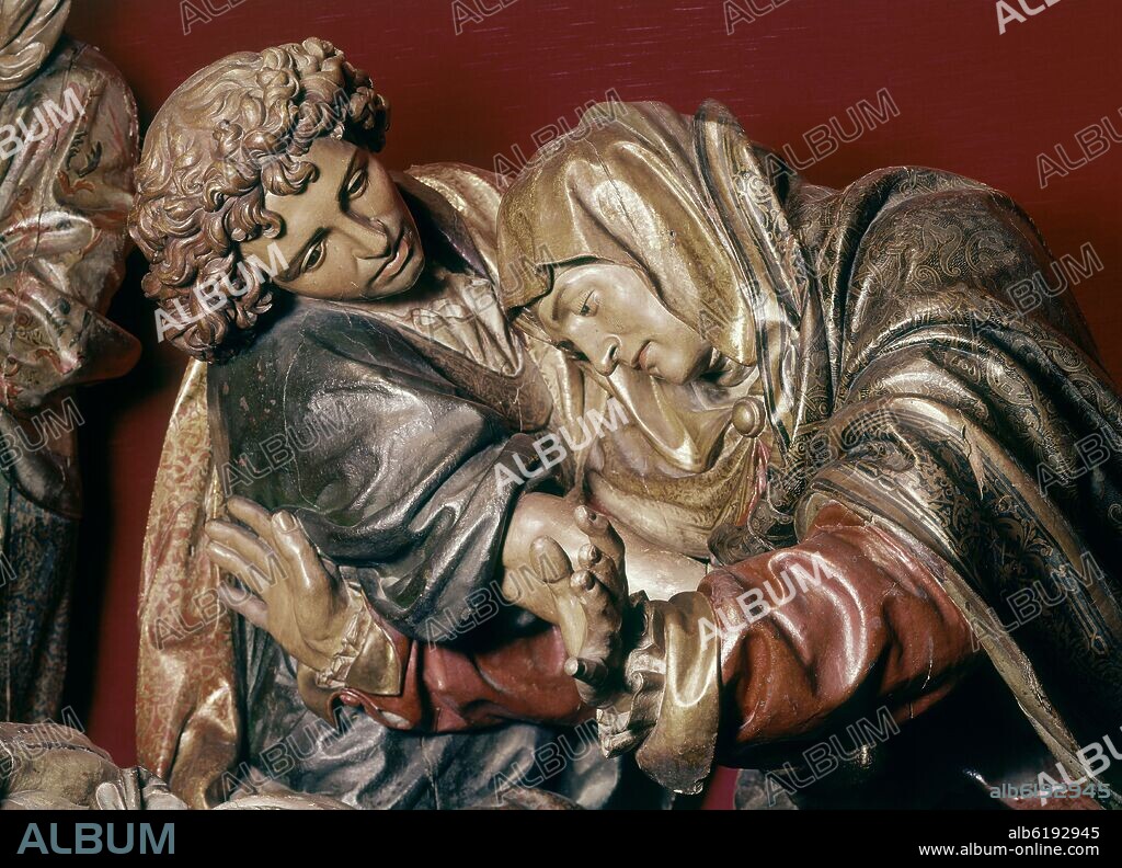 JUAN DE JUNI. ENTIERRO DE CRISTO - ESCULTURA RENACENTISTA -1539-1544 - DETALLE DE LA VIRGEN MARIA Y SAN JUAN.