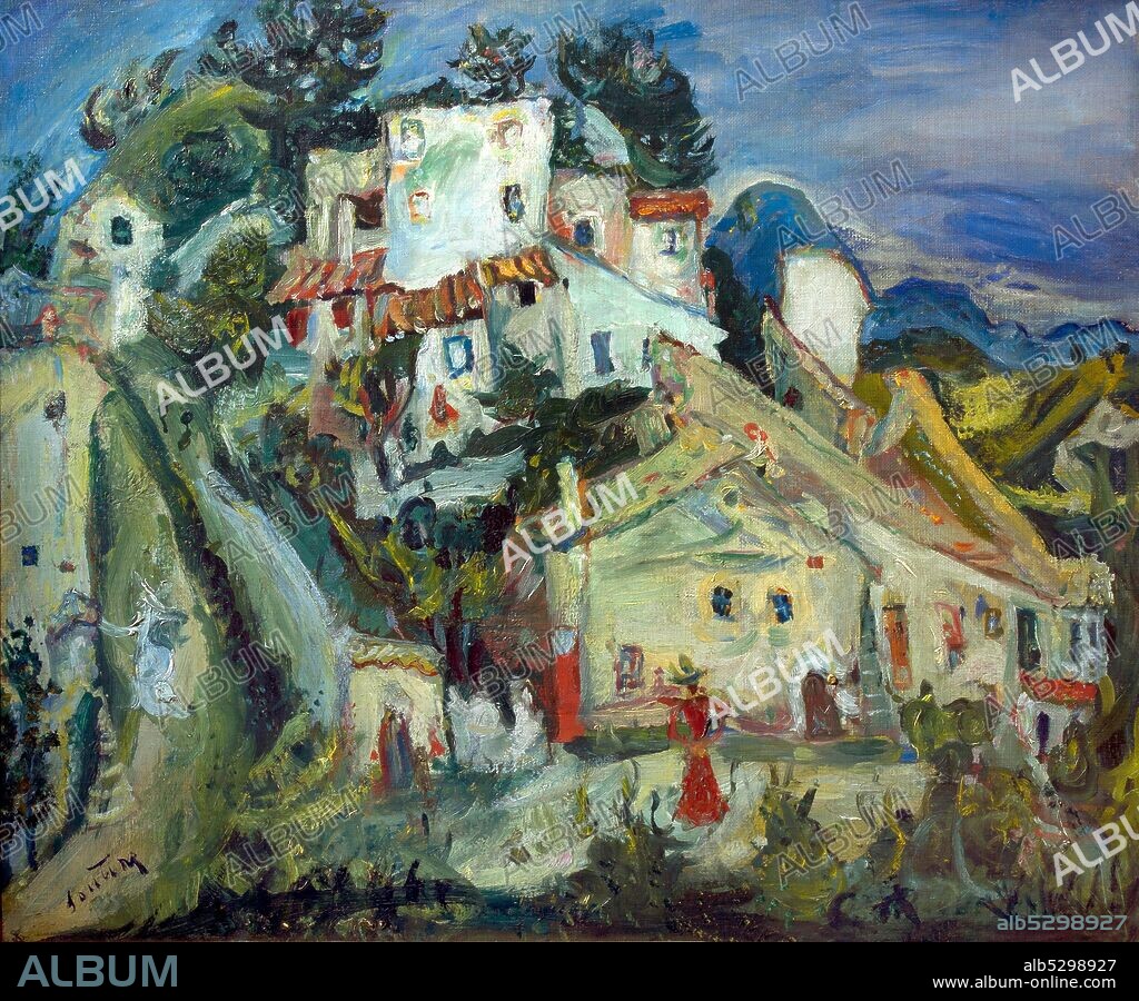 CHAIM SOUTINE. Chaïm Soutine 1893-1943. Landscape Chemin des Caocours. Cagnes-sur Mer. about 1924. oil painting on canvas cm 53,7 x 64,8.