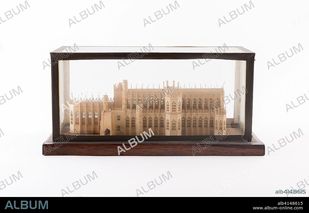 Model of Westminster Hall. London, England. Date: 1825-1835. Dimensions: 32.7 × 17.2 × 15.2 cm (12 7/8 × 6 3/4 × 6 in.). Paper, wood, and glass. Origin: England.