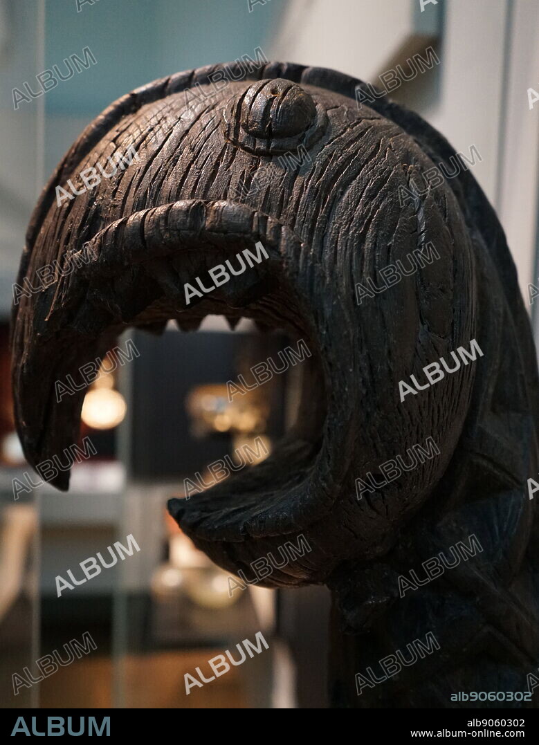Ship's figure-head made from oak for a Viking Ship. Dated 4th Century.