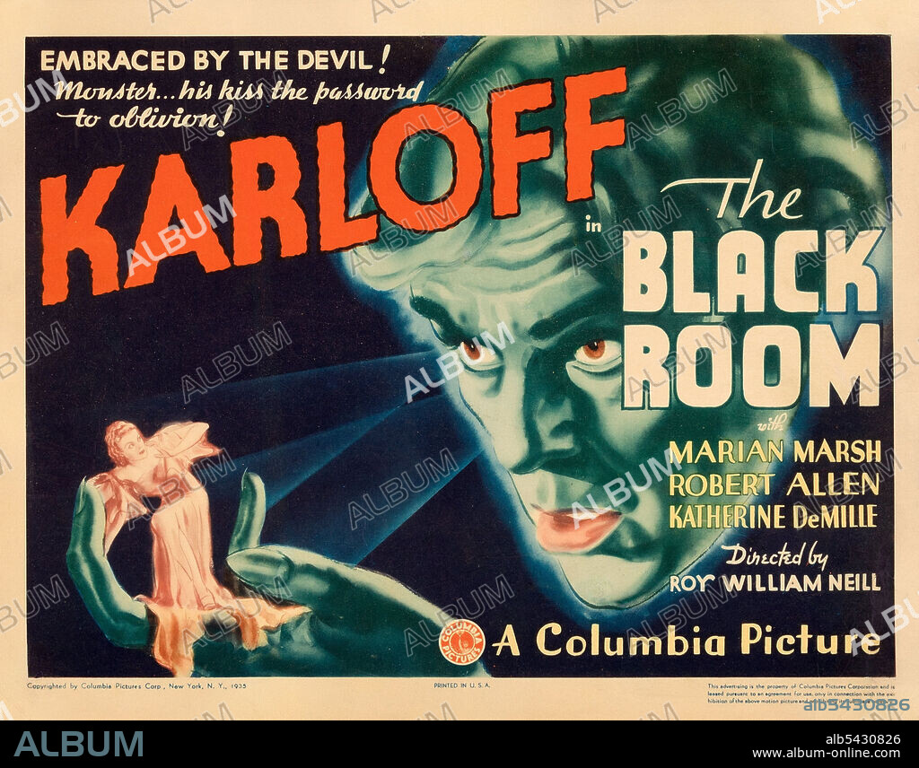 BORIS KARLOFF in THE BLACK ROOM, 1935, directed by ROY WILLIAM NEILL. Copyright COLUMBIA PICTURES.