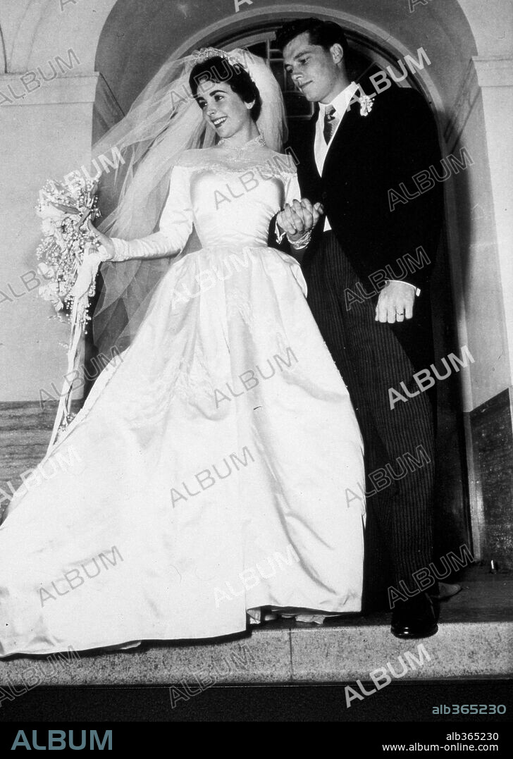 ELIZABETH TAYLOR et NICHOLAS CONRAD "NICKY" JR. HILTON.