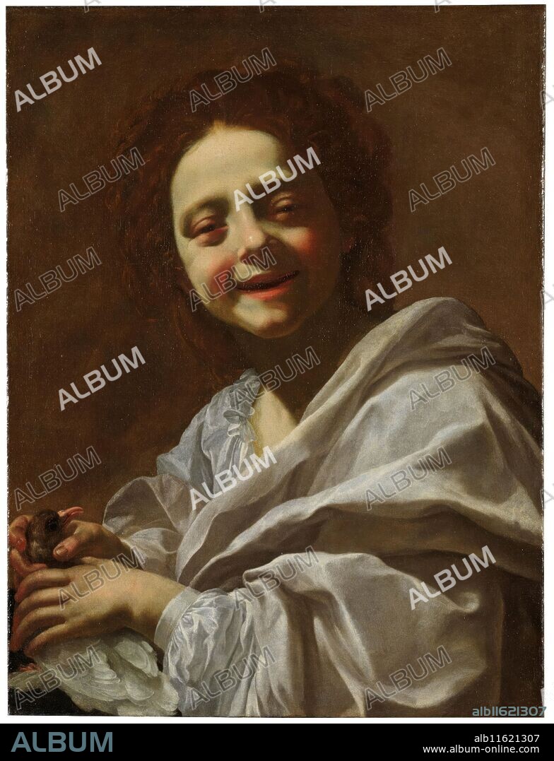 Simon Vouet / 'Retrato de niña con paloma'. Hacia 1620. Óleo sobre lienzo, 66,5 x 49,5 cm.