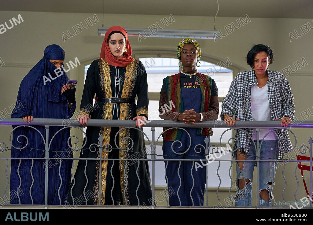 ANJANA VASAN, FAITH OMOLE and SARAH KAMEELA IMPEY in WE ARE LADY PARTS, 2021, directed by NIDA MANZOOR. Copyright Working Title Television.