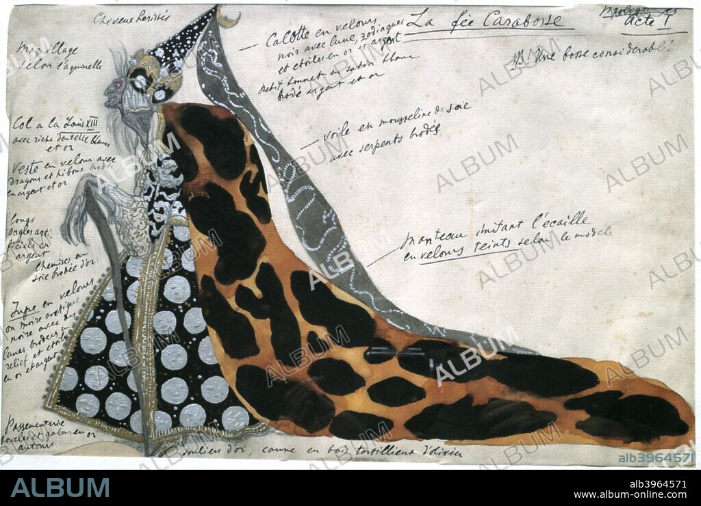 'Fairy Carabosse', costume design for Tchaikovsky's ballet The Sleeping Beauty, early 19th century.