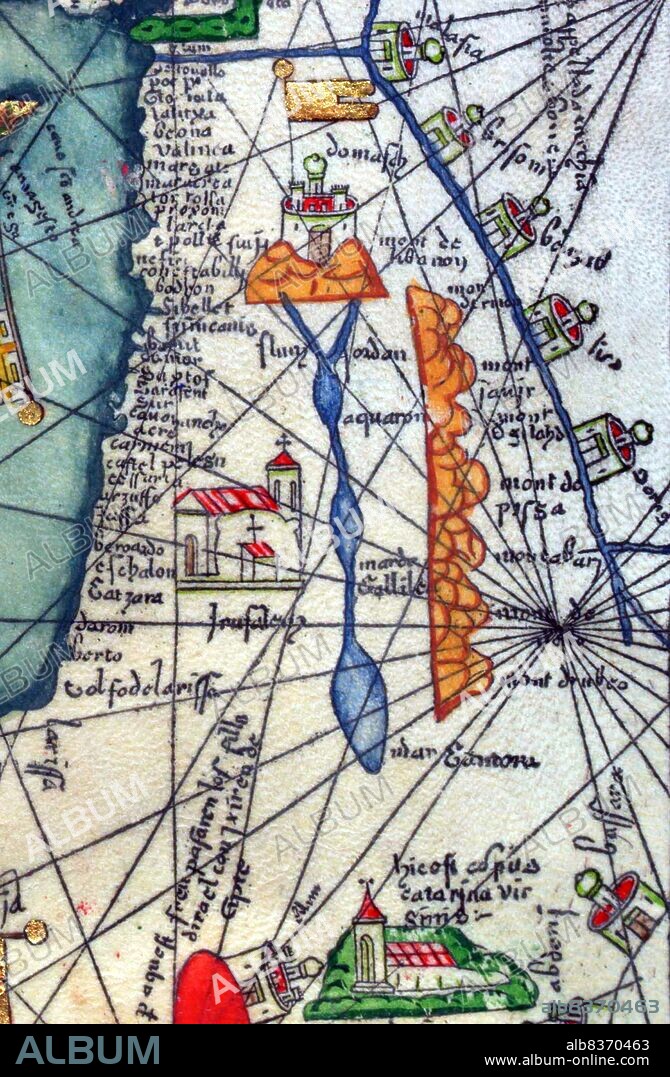 The Catalan Atlas (1375) is the most important Catalan map of the medieval period. It was produced by the Majorcan cartographic school and is attributed to Cresques Abraham, a Jewish book illuminator who was self-described as being a master of the maps of the world as well as compasses. It has been in the royal library of France (now the Bibliotheque nationale de France) since the late 14th century.
