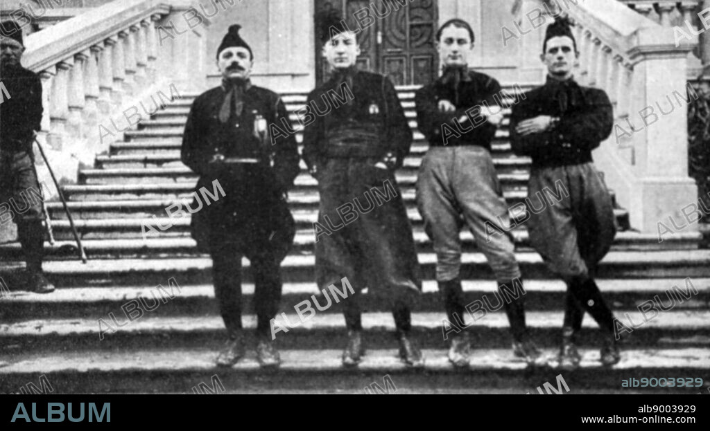 Photograph of Italian Blackshirts Fascist group in Rome. Dated 20th Century.