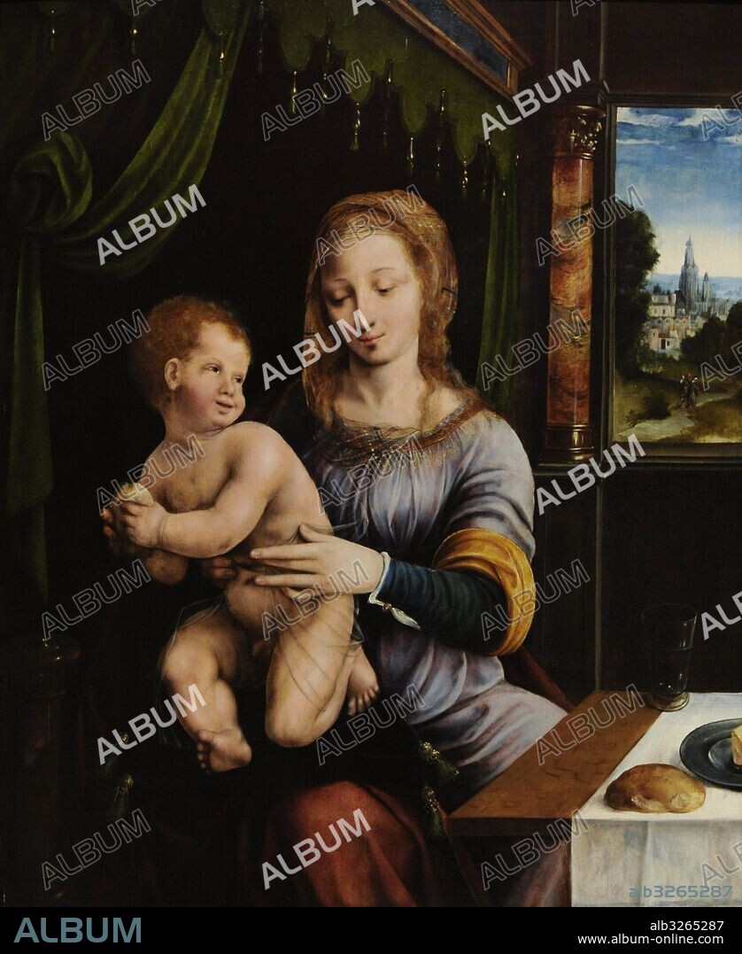 Joos van Cleve (h.1480/1490-1540/1541). Pintor flamenco. Virgen con el Niño, 1530. Galería Nacional. Museo Nacional de Arte, Arquitectura y Diseño. Oslo. Noruega.