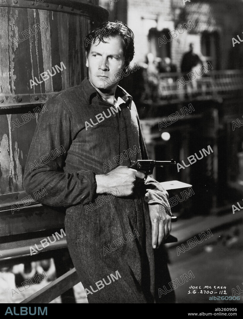 JOEL MCCREA in DEAD END, 1937, directed by WILLIAM WYLER. Copyright GOLDWYN/UNITED ARTISTS.
