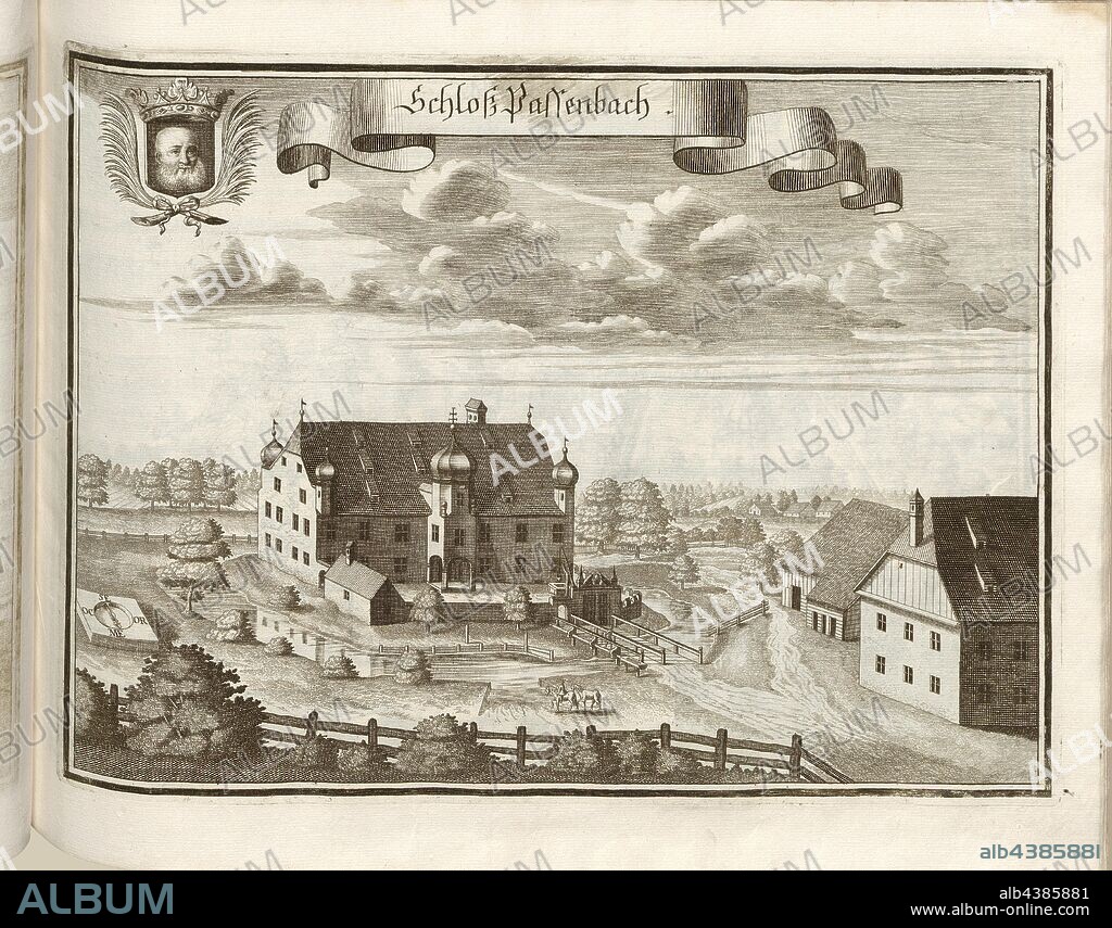Castle Passenbach, Pasenbach Castle in Vierkirchen in Bavaria (Germany), Fig. 93, p. 48, Wening, Michael (del. et sc.), 1701, Michael Wening: Historico-topographica descriptio. Das ist: Beschreibung, dess Churfürsten- und Hertzogthumbs Ober- und Nidern Bayrn, welches in vier Theil oder Rennt-Aembter, als Oberlands München und Burgkhausen, Underlands aber in Landshuet unnd Straubing abgetheilt ist [...]. Thail 1. München: bey Johann Lucas Straub, gem: lobl. Landtschafft Buchtruckern, anno M.DCCI. [1701].