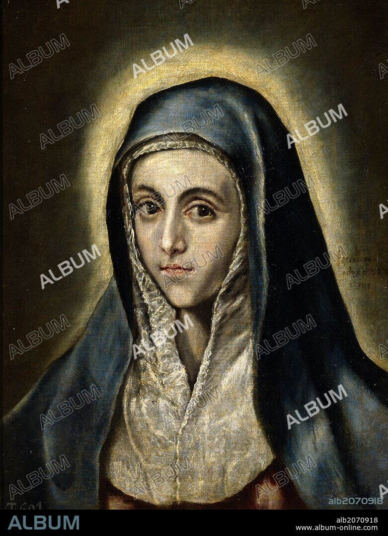 El Greco (y taller) / 'La Virgen María', Hacia 1597, Escuela Española, Óleo sobre Lienzo, 52 cm x 41 cm, P00829.