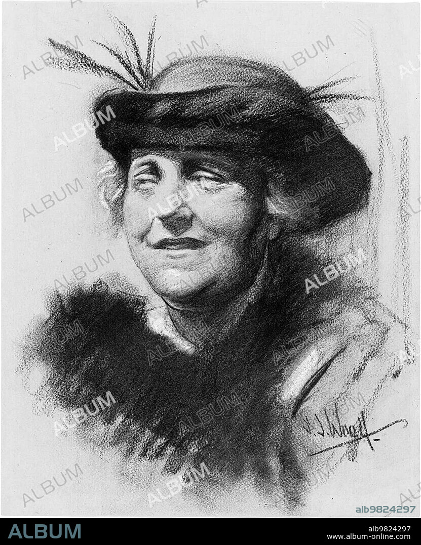 Elsa Einstein (18 Jan 1876 to 20 Dec 1936) was the cousin and second woman of Albert Einstein, photograph by Samuel Johnson Woolf (12 Feb 1880) (1948), Historic, digitally restored reproduction from an original of the period