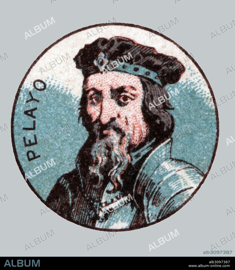España. Edad media. Pelayo (?-737), noble visigodo primer rey de Asturias del 718 al 737.