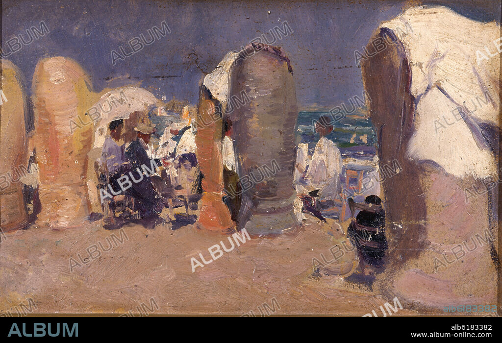 CECILIO PLA Y GALLARDO (1860/1934). (PLAYA) - SIGLO XIX - IMPRESIONISMO ESPAÑOL.