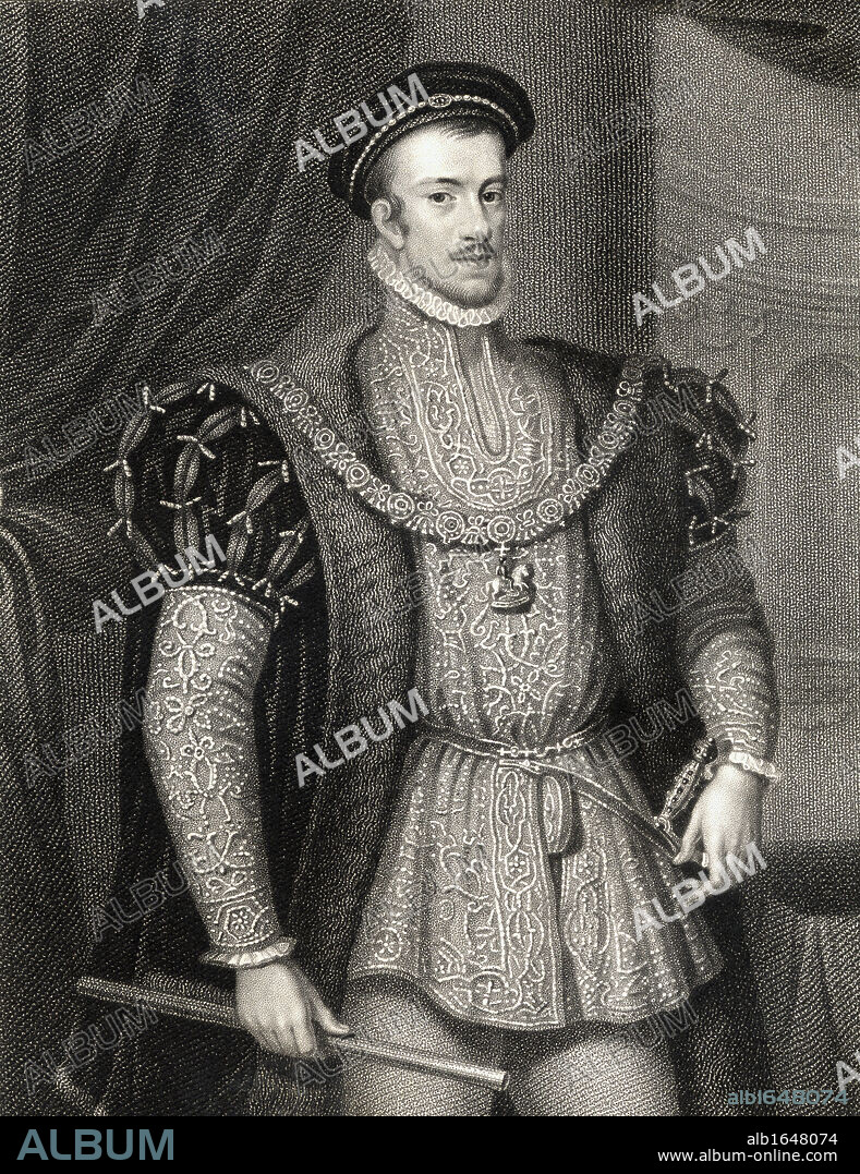 Thomas Howard 4th Duke of Norfolk, 1536-1572. English statesman and benefactor. From the book 'Lodge's British Portraits' published London 1823.