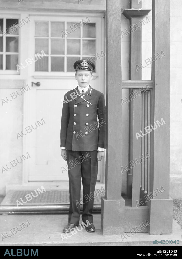 Prince Albert at the Royal Naval College, Osborne, Isle of Wight, 1910. Prince Albert (1895-1952, later King George VI) in naval cadet's uniform at the college where he spent two years.