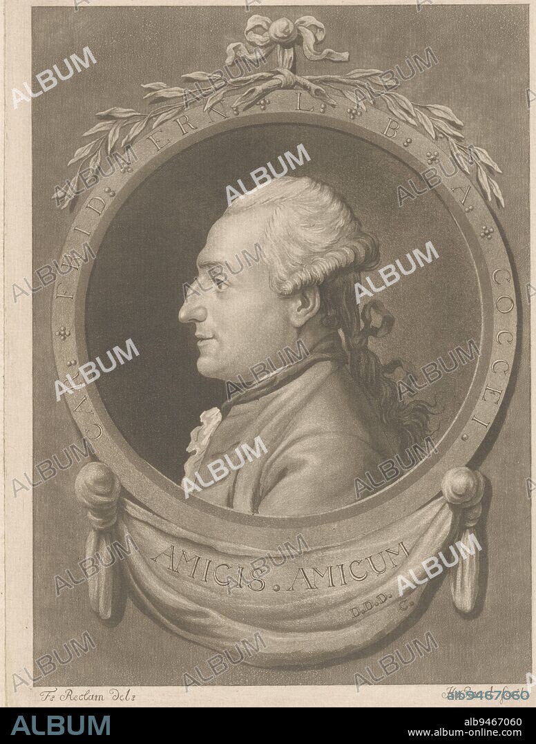 Portrait of Karl Friedrich Ernst Cocceji, Gottlieb Eckert, after Friedrich Reclam, 1761 - 1780, print maker: Gottlieb Eckert, (mentioned on object), intermediary draughtsman: Friedrich Reclam, (mentioned on object), 1761 - 1780, paper, h 248 mm × w 185 mm.