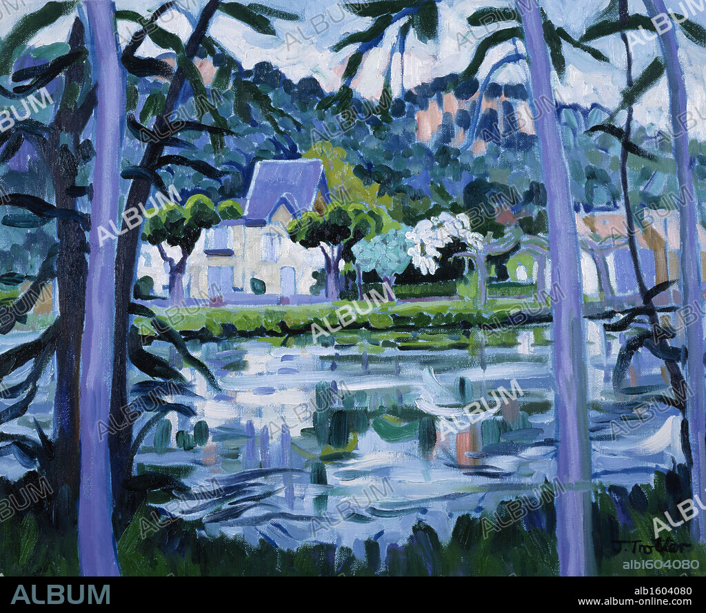 Carjac,  the Lot by Josephine Trotter by Josephine Trotter,  oil on canvas,  born in 1940.