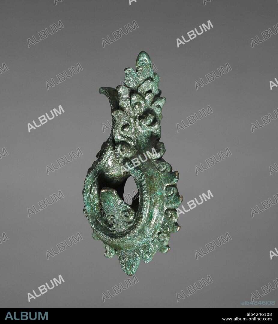 Earring, 13th Century. Cambodia, Angkorean Period (877-1431). Bronze; overall: 6.1 x 3.7 cm (2 3/8 x 1 7/16 in.).