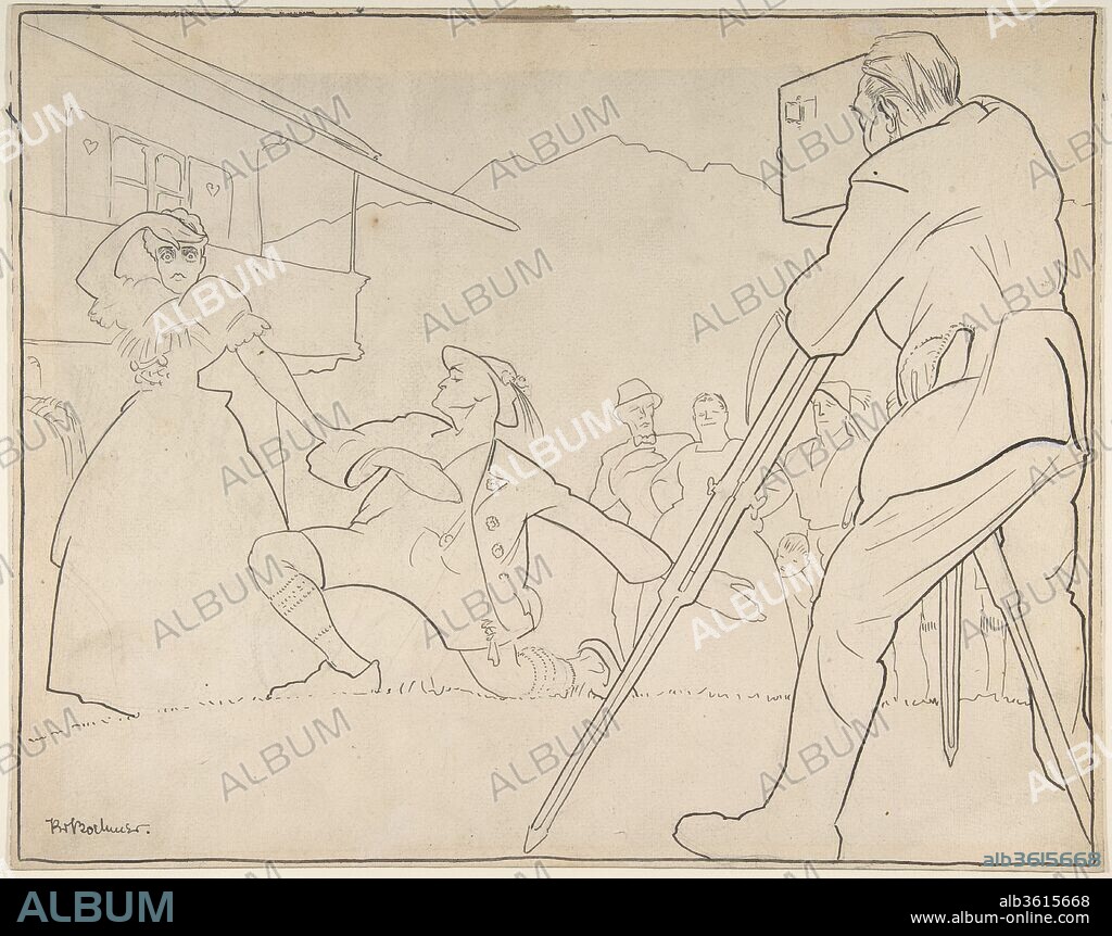 Movie Being Filmed. Artist: Karl Wolfgang Böhmer (German (?), early 20th century). Dimensions: 10 15/16 x 13 3/4 in.  (27.8 x 35 cm). Date: early 20th century.