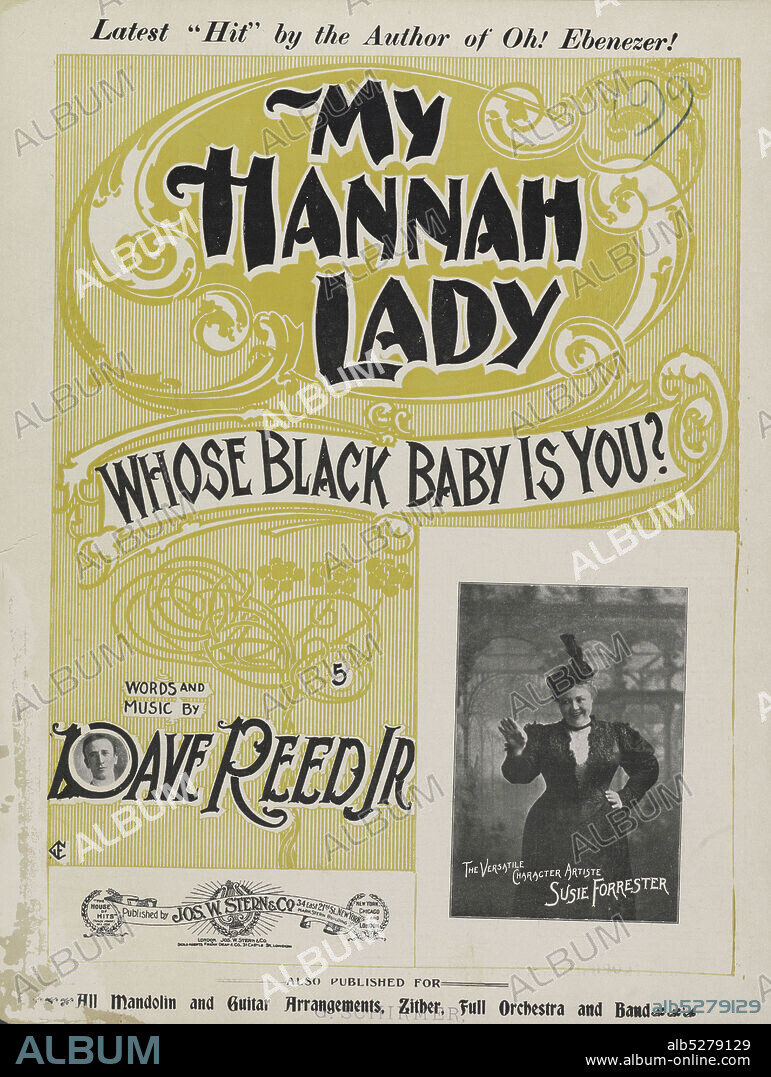DAVID REED. My Hannah lady, whose black baby is you, notated music, Scores, 1899 - 1899, Reed, David (1872-1946), Shaw, Alma, Reed, David (1872-1946).