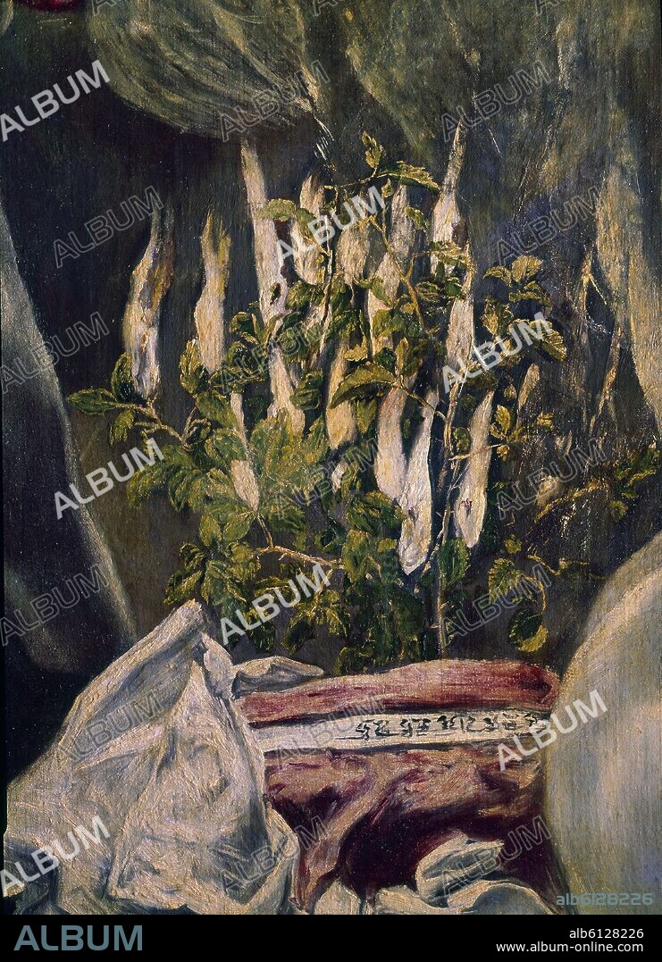 EL GRECO. LA ANUNCIACION - DETALLE DE LA ZARZA - 1596-1600 - O/L - NP 3888 - MANIERISMO ESPAÑOL - Conj nº 1804.