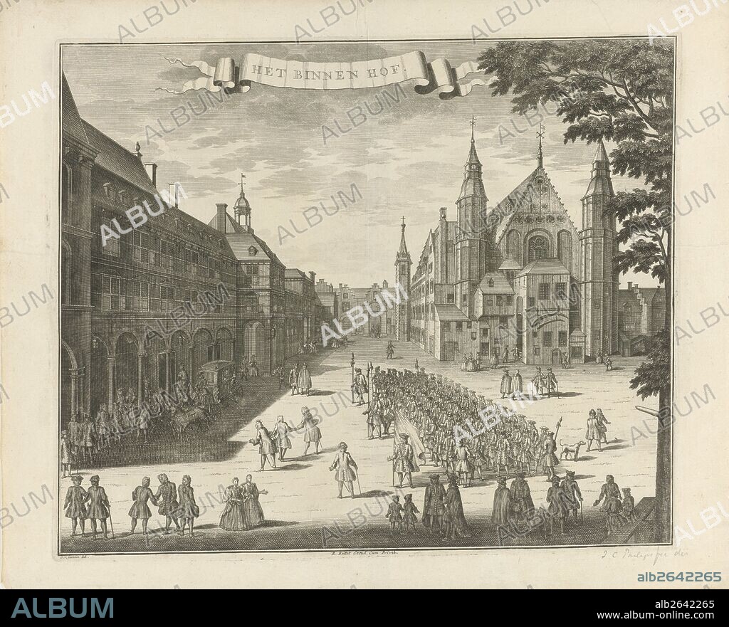 View of the Binnenhof in The Hague The Netherlands, Jan Caspar Philips, Reinier Boitet, 1680 – c.1750.