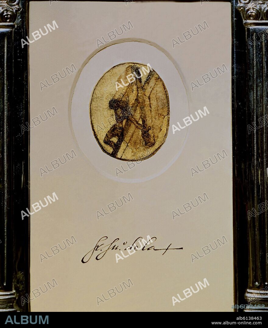 SAN JUAN DE LA CRUZ (1542-1591). PORTADA DE OBRA-DIBUJO DE CRISTO EN LA CRUZ.