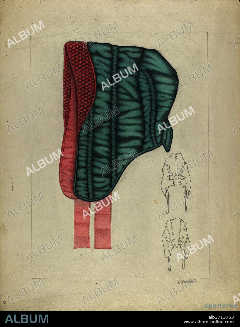 RAYMOND MANUPELLI. Opera Hood. Dated: 1935/1942. Dimensions: overall: 29.3 x 22.9 cm (11 9/16 x 9 in.). Medium: watercolor and graphite on paperboard.