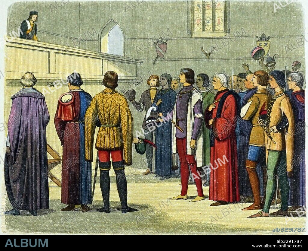 Richard III (1452-1485), King of England 1483-1485, at Baynards Castle, London, invited by the Duke of Buckingham to take the crown. House of York: Wars of the Roses.