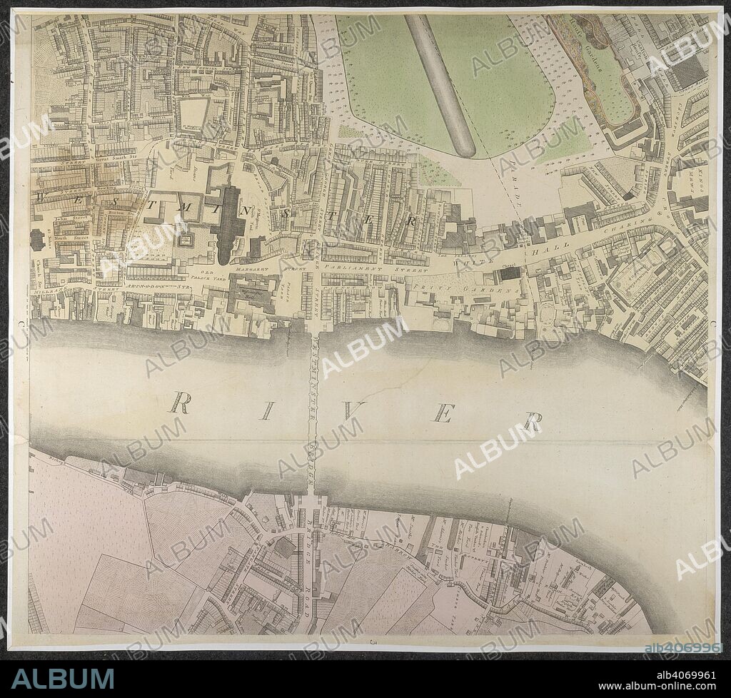 Westminster. A section of a map showing Westminster Bridge Road. . Source: Maps.Crace.5.173, 11. Language: English.