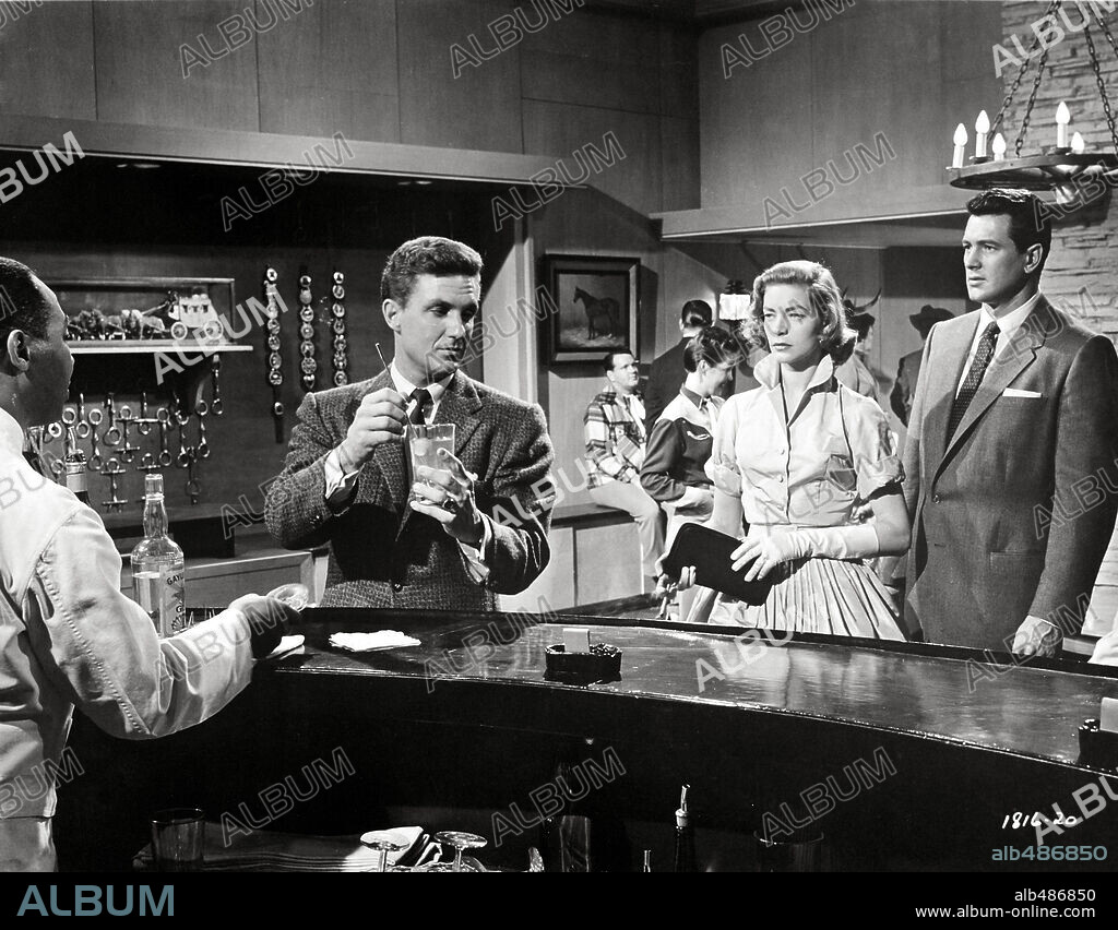 LAUREN BACALL, ROBERT STACK y ROCK HUDSON en ESCRITO SOBRE EL VIENTO, 1956 (WRITTEN ON THE WIND), dirigida por DOUGLAS SIRK. Copyright UNIVERSAL PICTURES.