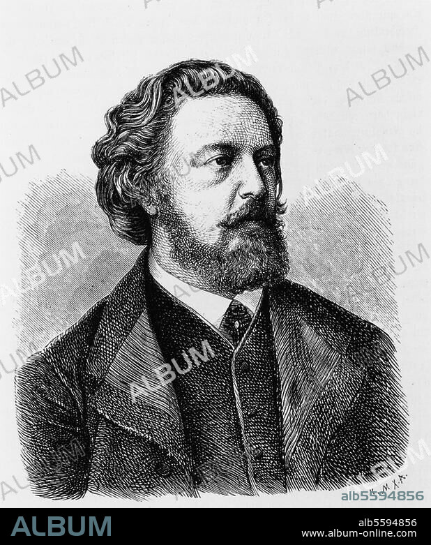 Heyse, Paul Dichter (Nobelpreis 1910). Berlin 15.3.1830 - München 2.4.1914. Porträt. Holzstich, um 1890, nach Photographie.