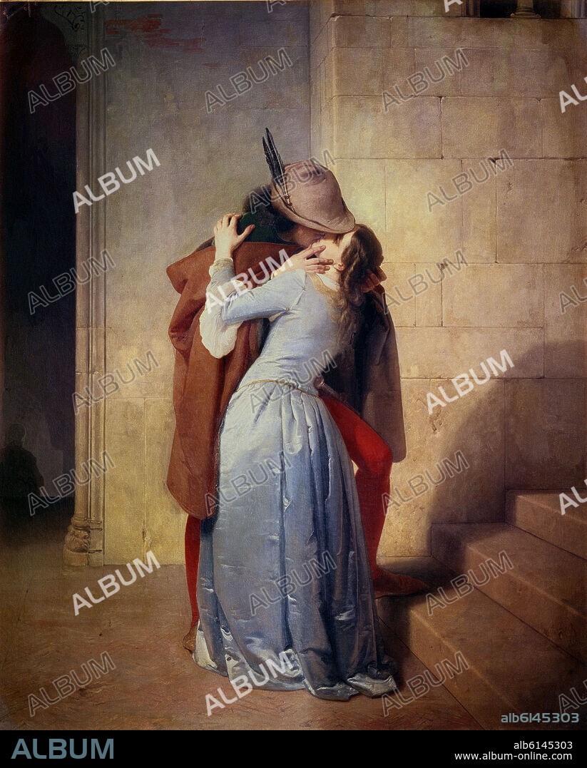 FRANCESCO HAYEZ. 'The Kiss', 1859, Oil on canvas, 110 x 88 cm.