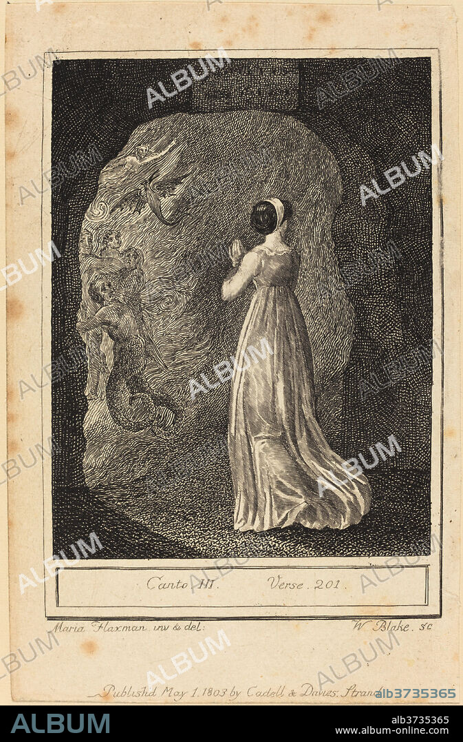 WILLIAM BLAKE AFTER MARY ANN FLAXMAN. Canto III, Verse 201. Dated: 1803. Medium: engraving.
