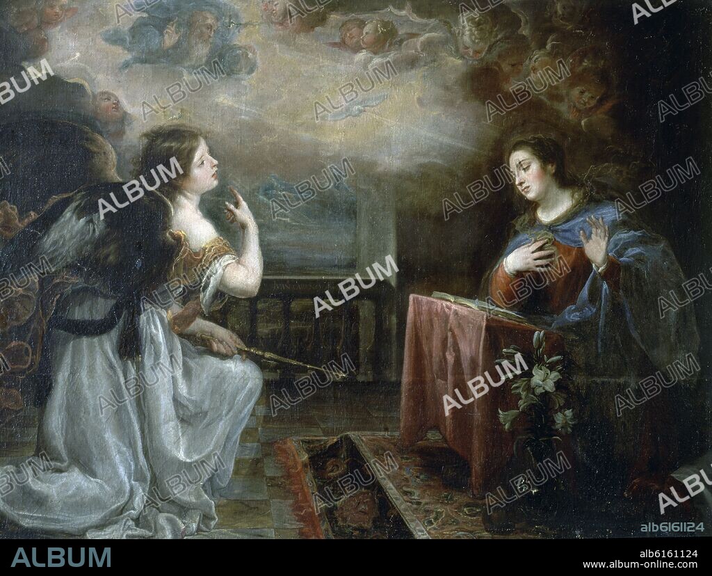 JUAN DE CARREÑO MIRANDA (1614-1685). ANUNCIACION - 1653 - 1,60 X 2,29 CM - BARROCO ESPAÑOL - ESCUELA MADRILEÑA -.