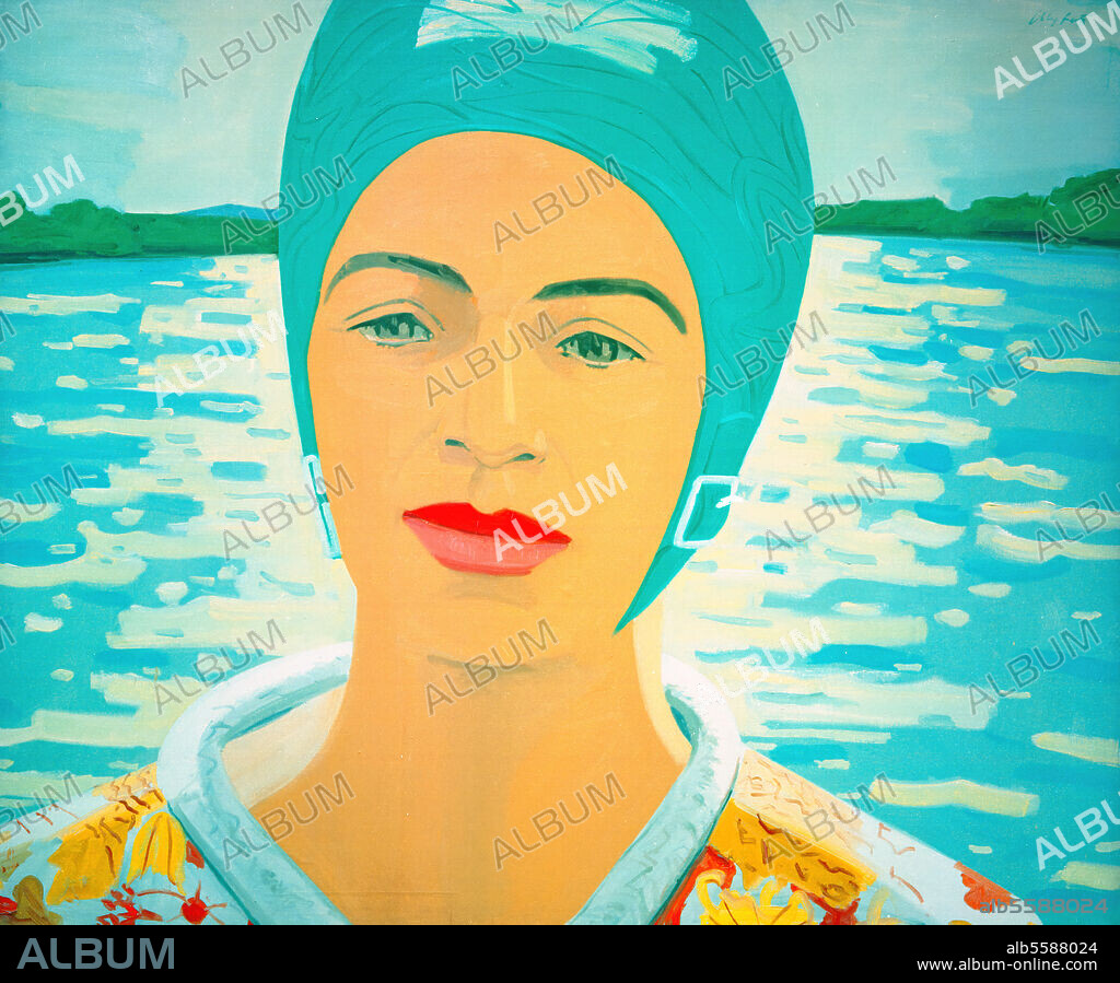 ALEX KATZ. Katz, Alex born 1927. "Ada with Bathing Cap", 1965. Oil on canvas, 152.4 × 182.9 cm. Hamilton N.Y., Paul J.Schupf Collection.