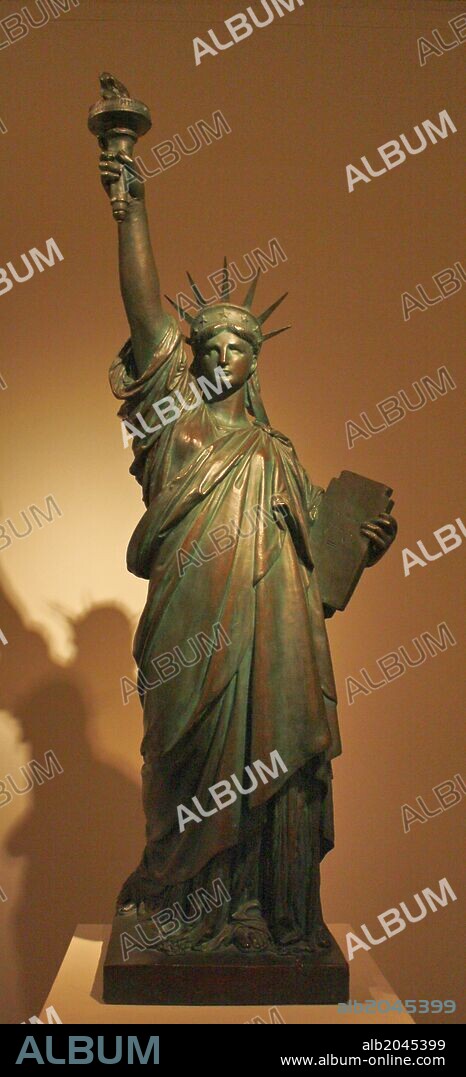 Liberty. Bronzed terracotta. Frederic-Auguste Bartholdi (1834-1904) French, 1875. This figure belongs to an edition of cast terracottas produced after a preliminary model for the Statue of Liberty.