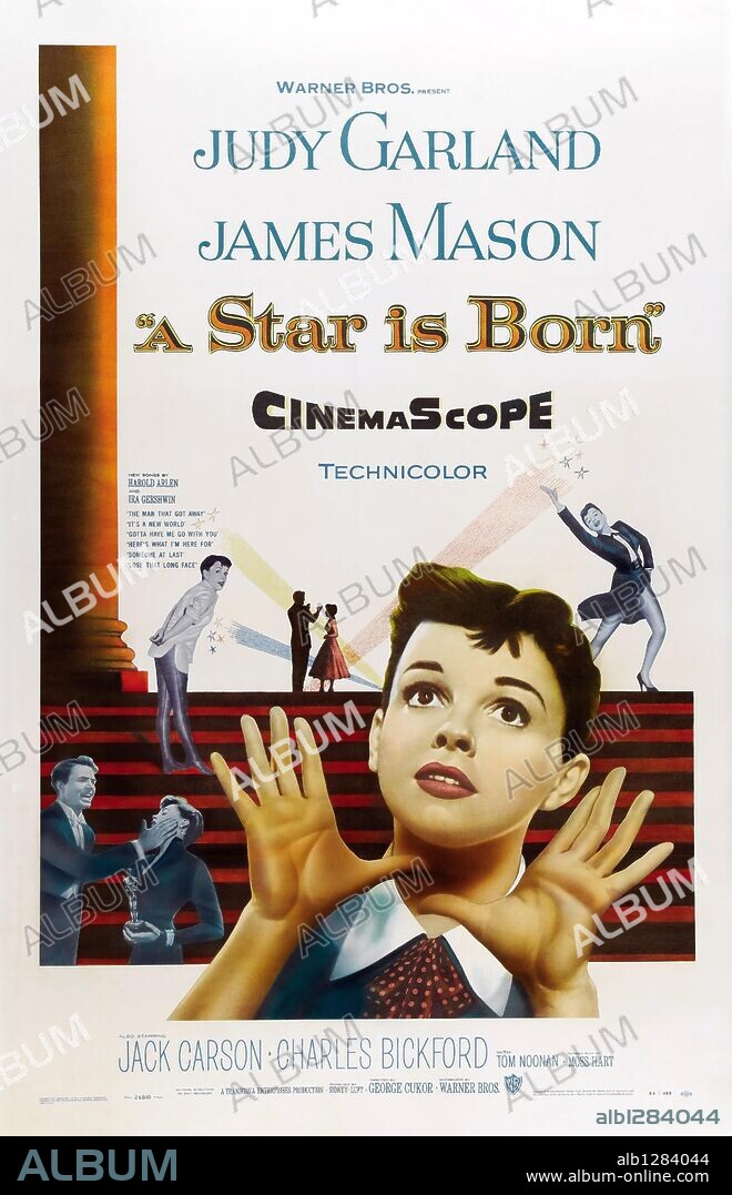 Affiche de UNE ÉTOILE EST NÉE, 1954 (A STAR IS BORN), réalisé par GEORGE CUKOR. Copyright WARNER BROTHERS.